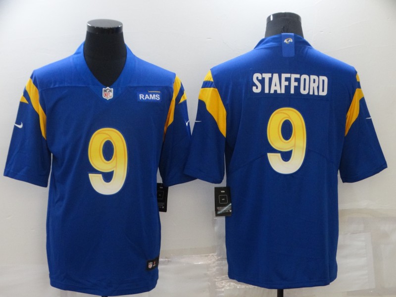 Men Los Angeles Rams 9 Stafford Blue 2022 Nike Vapor Untouchable Limited NFL Jersey